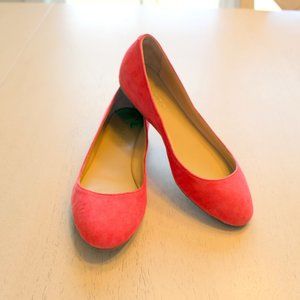 Talbots Suede Flats, Hot Pink, 5 M